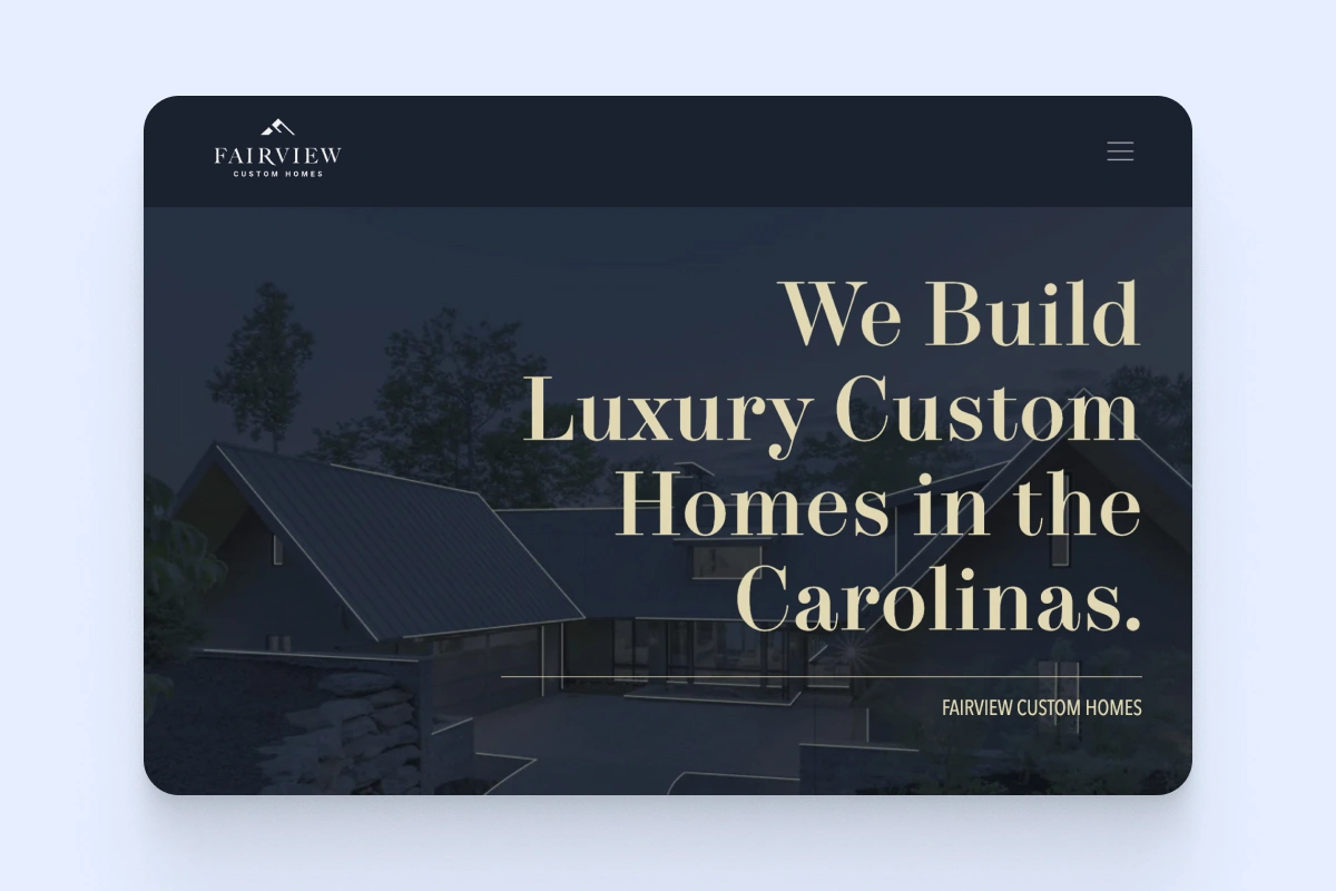 Fairview Custom Homes website